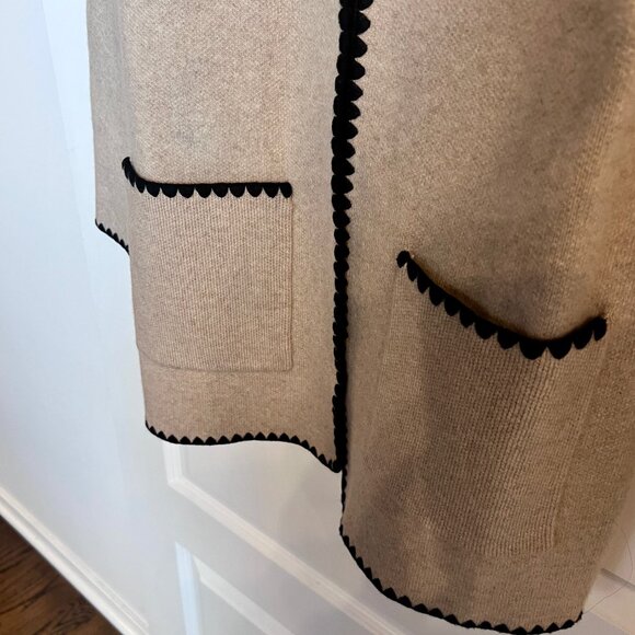 Reformation Isabelle Regenerative Wool Sweater Jacket Beige Size L - Picture 6 of 9